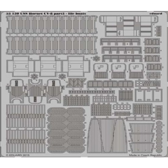 1/200 USS Hornet CV-8 Detail-up Set Part 3 - Life Boats for Merit #62001 kit 