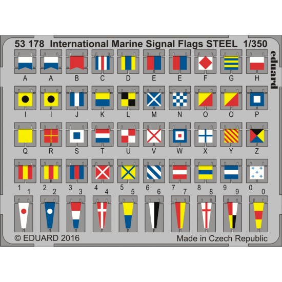 1/350 International Marine Signal Flags (Steel, 1 Photo-Etched Sheet)
