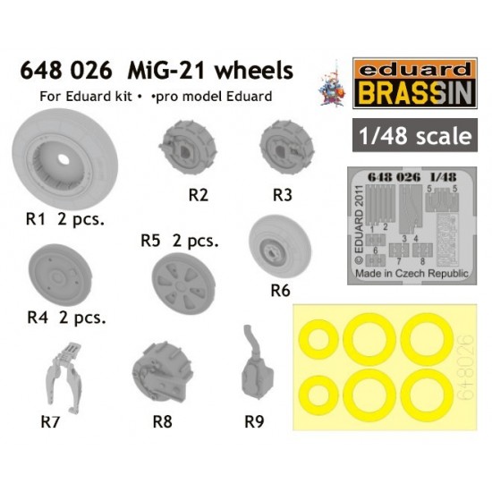 1/48 Mig-21 Wheels for Eduard kit