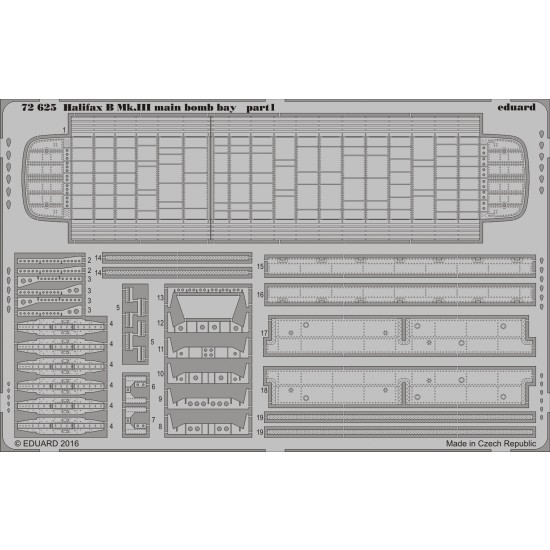 1/72 Handley-Page Halifax B Mk.III Main Bomb Bay for Revell kit (2 Photo-Etched Sheets)