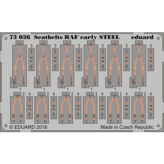 1/72 RAF Early Seatbelts (Steel, 1 Photo-Etched Sheet)