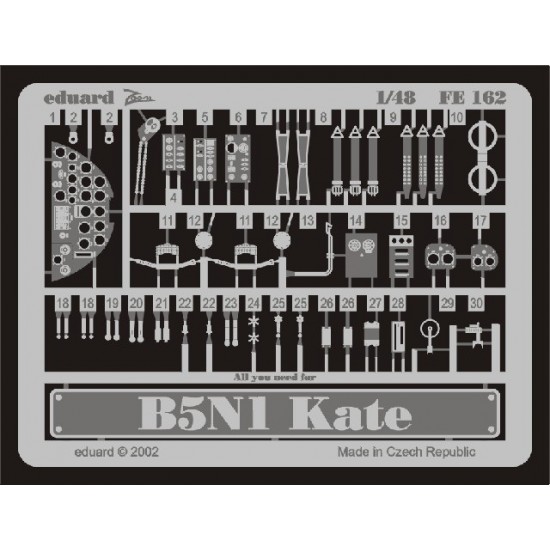 Photoetch for 1/48 Nakajima B5N1 Kate for Hasegawa kit