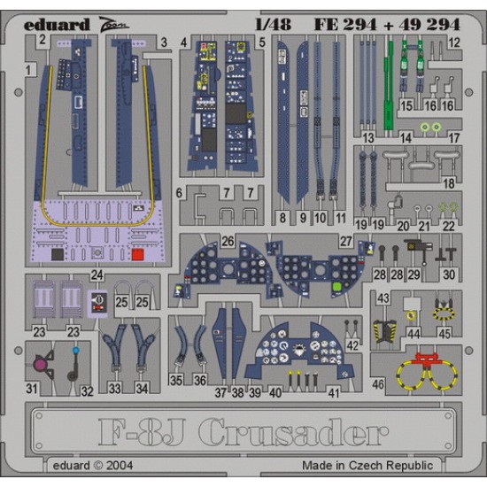 1/48 Vought F-8J Crusader Colour Photoetch Set Vol.2 for Hasegawa kit