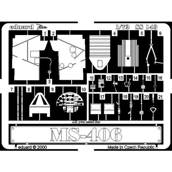 1/72 Morane-Saulnier MS-406 Detail-up Set Vol.2 for Hasegawa kit