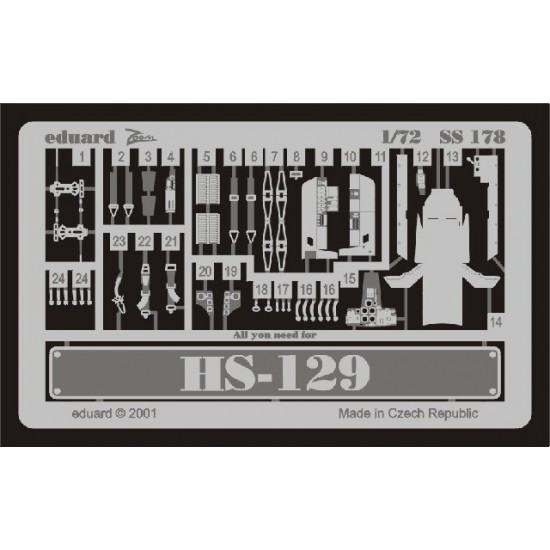 Photoetch for 1/72 Henschel Hs 129 for Italeri kit