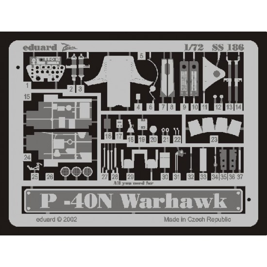1/72 Curtiss P-40N Warhawk Detail-up Set Vol.2 for Hasegawa kit