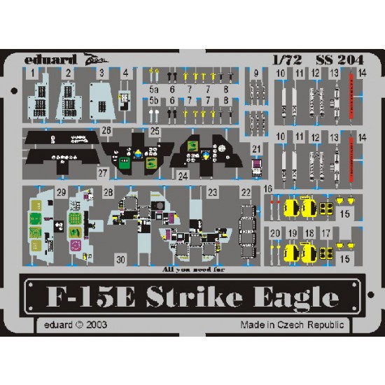 1/72 McDonnell Douglas F-15E Strike Eagle Colour Photoetch Vol.2 for Hasegawa