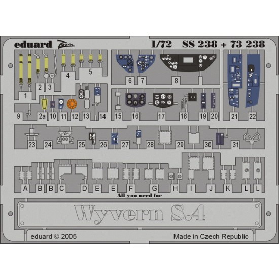1/72 Westland Wyvern S.4 Colour Photoetch Set Vol.2 for Trumpeter kit