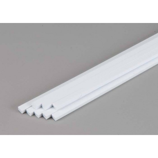 Opaque White Styrene Strip 1.5mm x 6.3mm (.06"x.25") 12pcs Length: 60cm (24")