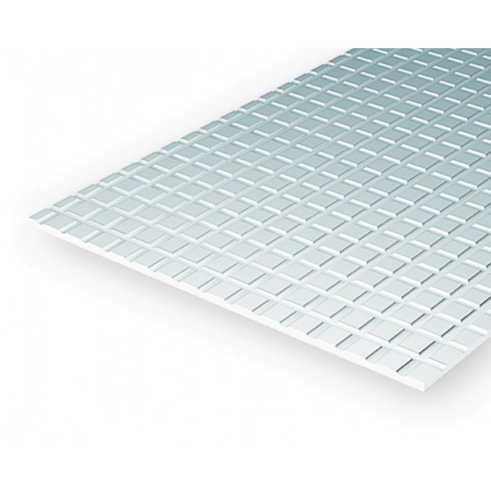 Styrene Square Tile (Size = 4.2 sq.;Width = 0.62mm, 1.0mm Thick) 1pcs Size: 15cmx30cm