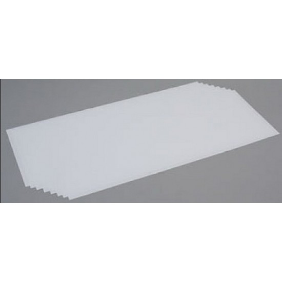 Opaque White Styrene Sheet (Size: 8" x 21"; Thickness: .01"/0.25mm) 8pcs