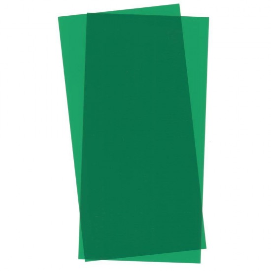Oriented Polystyrene Transparent Green Sheet (Size: 6" x 12"; Thickness: .01"/0.25mm) 2pcs