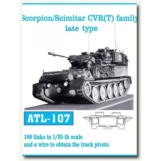 Metal Tracks for 1/35 Scorpion/Scimitar CVR(T) Family Late Type (180 links)
