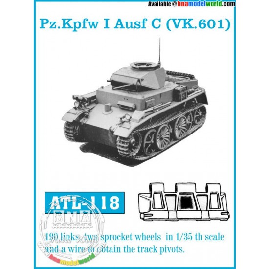 1/35 PzKpfw Ausf.C (VK.601) Metal Tracks (190 Links)