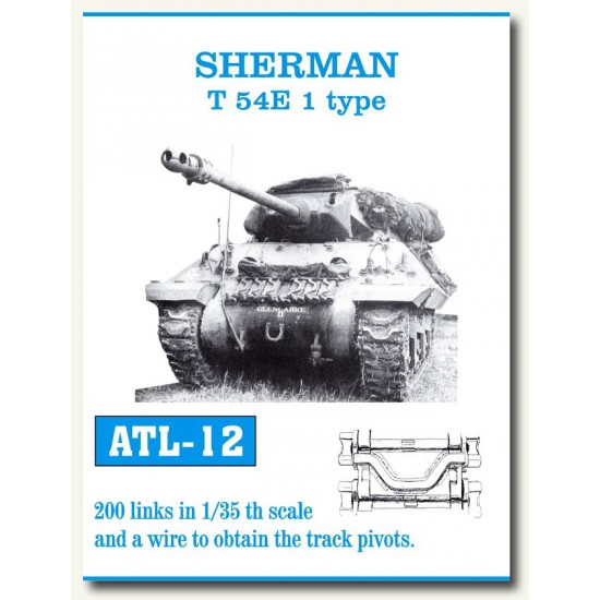 Metal Tracks for 1/35 Sherman T54E1 Type (200 links)