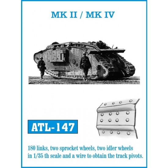 1/35 British MK II / MK IV Tank Metal Tracks (180 links)