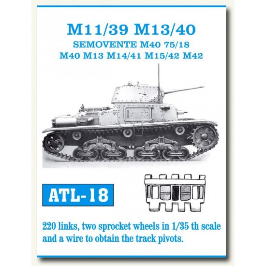 Metal Tracks - 1/35 M11/39 M13/40 Semovente M40 75/18 M40 M13 M14/41 M15/42 M42