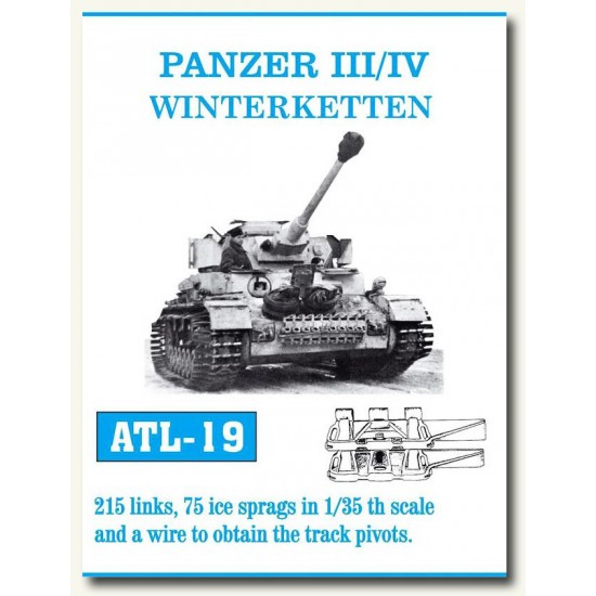 Metal Tracks for 1/35 German Panzer III/IV Winterketten (215 links)