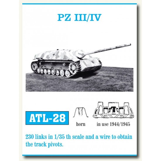 Metal Tracks for 1/35 German Panzer III/IV 1944-1945 (230 links)