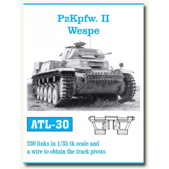 Metal Tracks for 1/35 Panzer II Wespe (230 links)