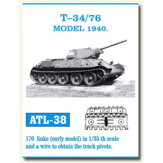 Metal Tracks for 1/35 Soviet T-34/76 Model 1940 (170 links)