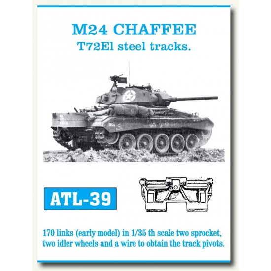Metal Tracks for 1/35 M24 Chaffee T72El (170 links)