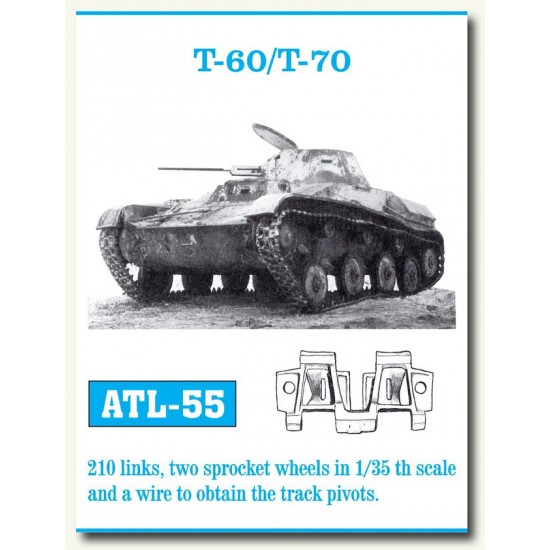Metal Tracks for 1/35 Soviet T-60/T-70 Tanks (210 links)