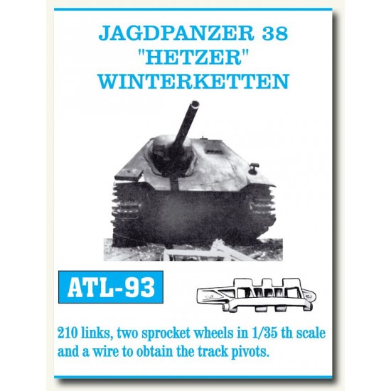 Metal Tracks for 1/35 Jagdpanzer 38 Hetzer Winterketten (210 links)