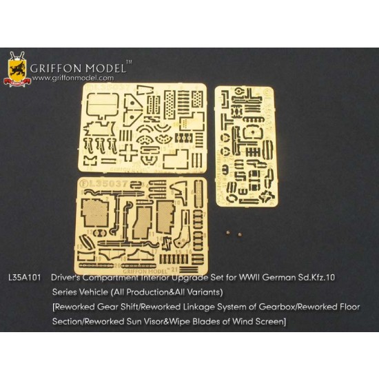 1/35 WWII German SdKfz.10 Driver's Compartment Interior Detail Set for Dragon kits