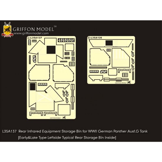 1/35 WWII Panther Ausf.G Rear Infrared Equipment Storage Bin (Early&Late) for Dragon kits