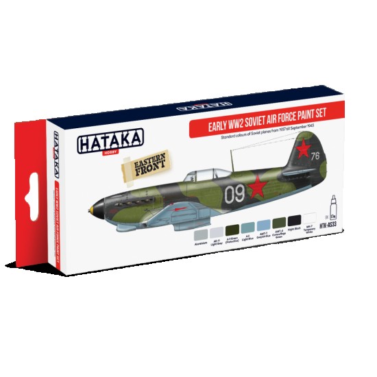 Acrylic Paint Set for Airbrush - Early WWII Soviet Air Force from 1937 till Sep 1943 (17ml x 8)