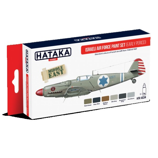 Acrylic Paint Set for Airbrush - Israeli Air Force Early Period from 1948 till 1967 (17ml x 6)