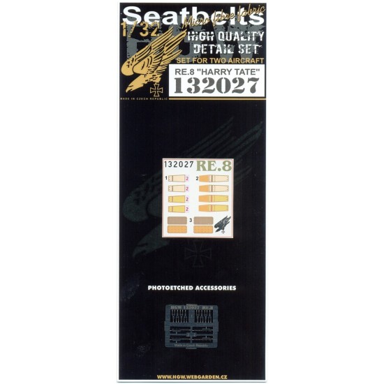 1/32 WWI RE8 'Harry Tate' Seatbelts for Wingnut Wings kit