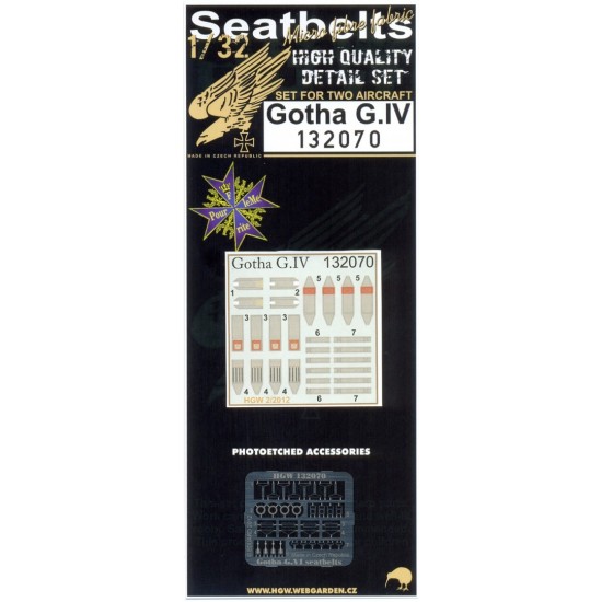 1/32 Gotha G.IV Bomber Seatbelts for Wingnut Wings kit