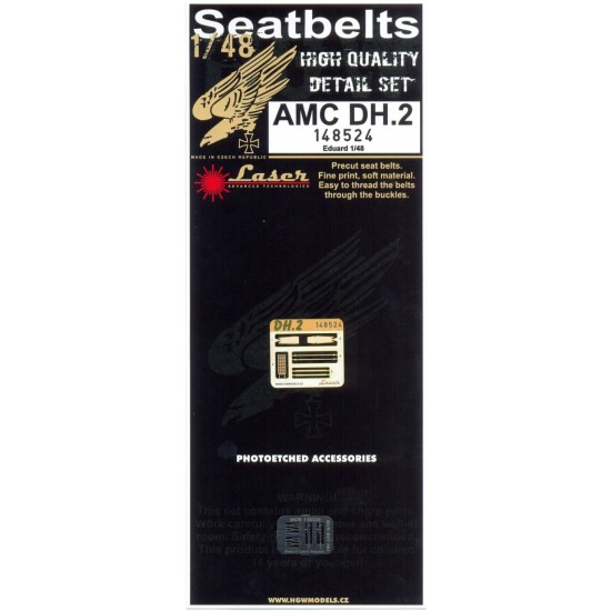 1/48 AMC DH.2 Seatbelts (Laser Cut) for Eduard kit