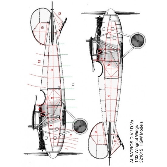 1/32 Albatros D.V/D.Va Aircraft Positive Nails Set for Wingnut Wings kit