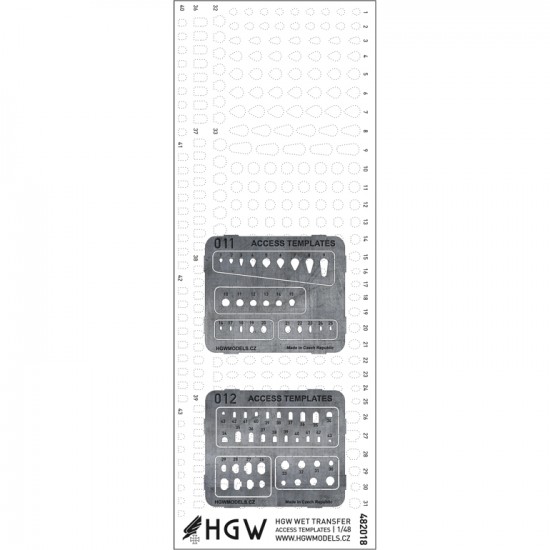 1/48 Nickel Silver Access Templates Plus Positive Rivets