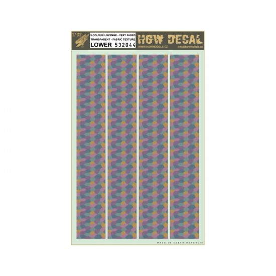 1/32 Decals for Lozenge 5 Colours Faded Transparent Fabric Texture Lower (A4 Sheet)