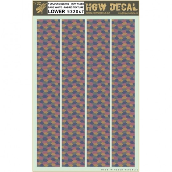 1/32 Decals for Lozenge 4 Colours Faded Base White Fabric Texture Lower (A4 Sheet)
