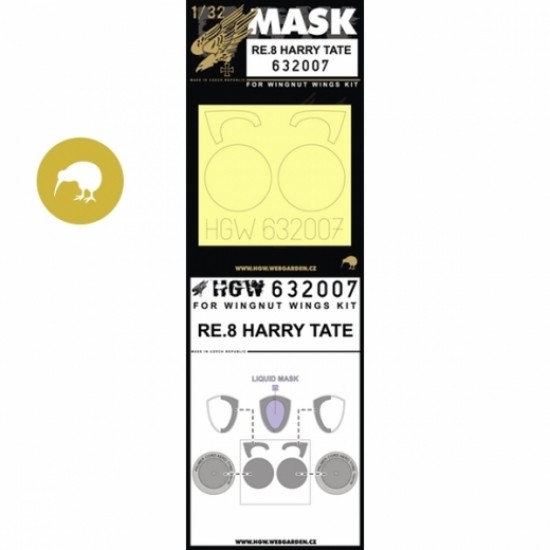 1/32 RE.8 Harry Tate Paint Masks for Wingnut Wings kit