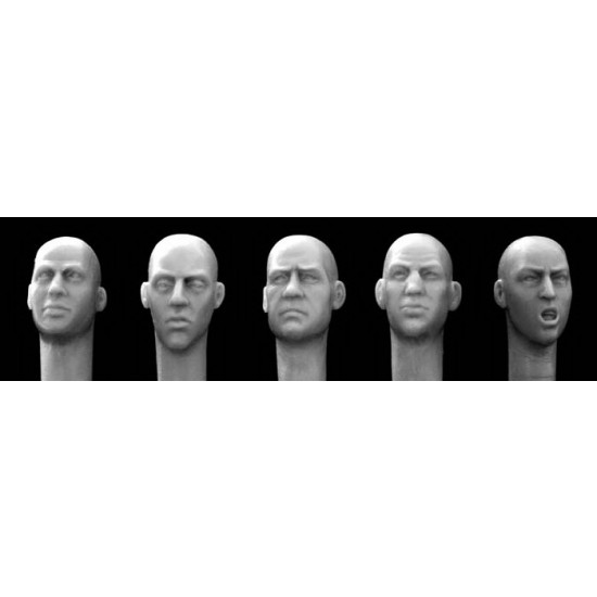 5 Heads for 1:32/54mm Figures (Style #2)
