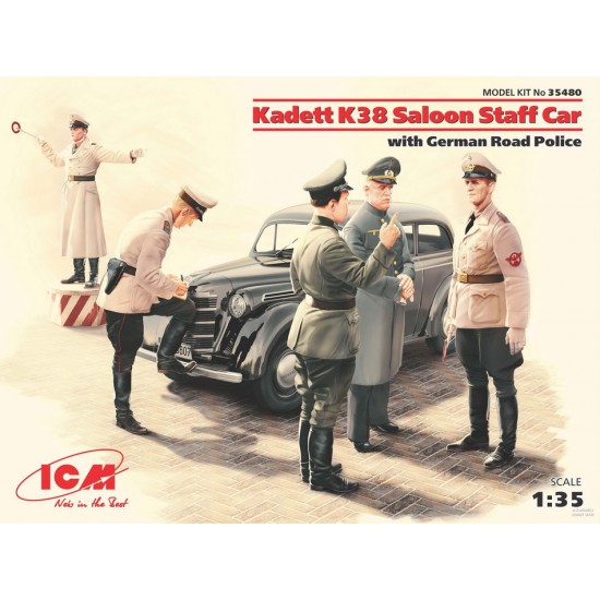 1/35 Kadett K38 Saloon Staff Car w/German Road Police (1 Model kit with 5 Figures)