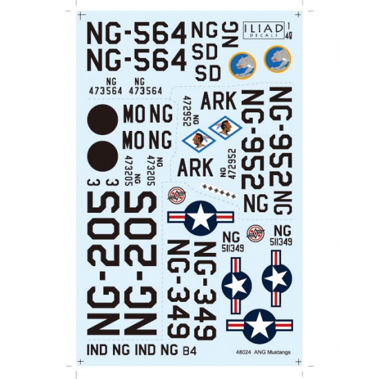 Decals for 1/48 ANG P-51 Mustangs
