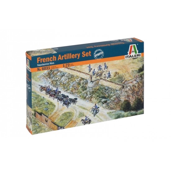 1/72 French Artillery Set in Napoleonic Wars (11 Figures+8 Horses+Guns & Accessories)