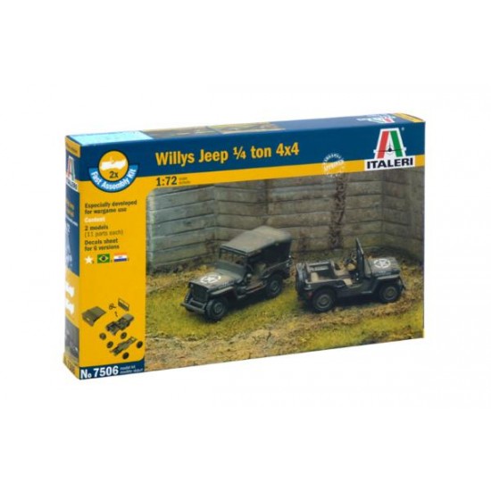 1/72 Willys Jeep 1/4 ton 4x4 Truck - Fast Assembly (2 Sets)