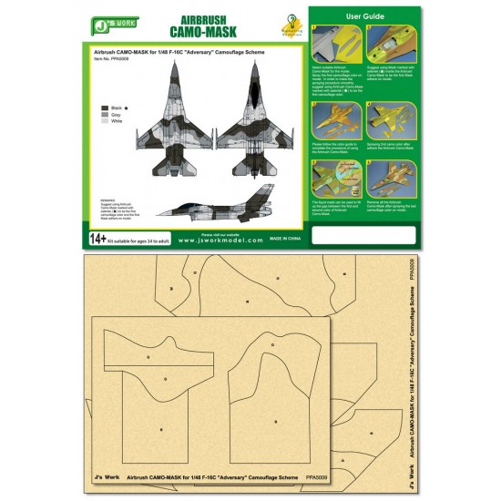 Airbrush Camo-Mask for 1/48 F-16C "Adversary" Camouflage Scheme