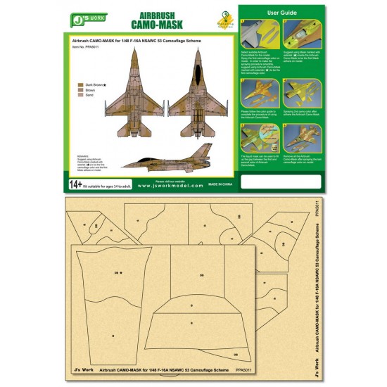 Airbrush Camo-Mask for 1/48 F-16A NSAWC 53 Camouflage Scheme