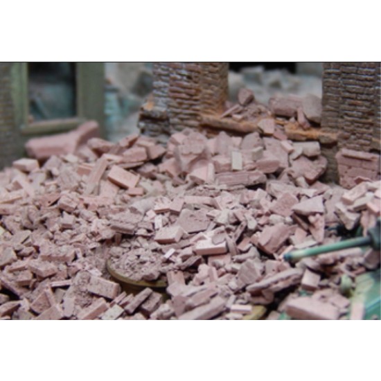 1/72 Bricks Ruins/Debris - Dark Brick-Red Mix (Material: Ceramic) 50g