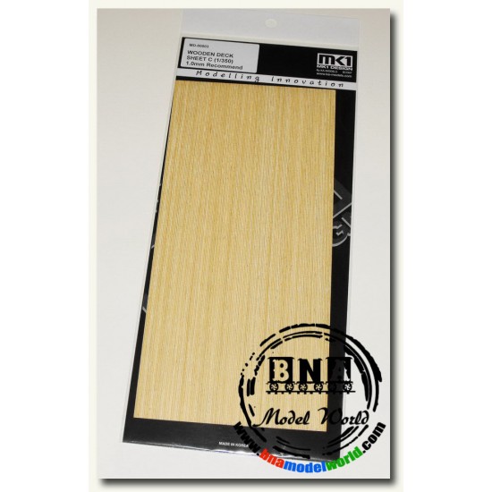 Wooden Deck Sheet C (1.0mm Recommended For 1/350 Ships) 28cm x 13cm