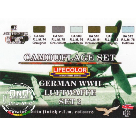 Acrylic Paint Set - WWII German Luftwaffe 2 (22ml x 6)